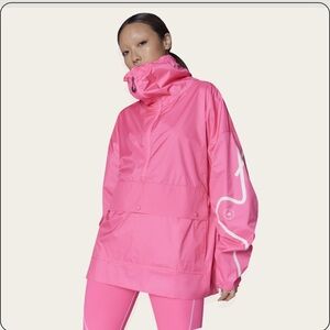 NWT ADIDAS BY STELLA MCCARTNEY ASMC Half-Zip Mid Jacket IN SOLAR PINK SIZE 2XS